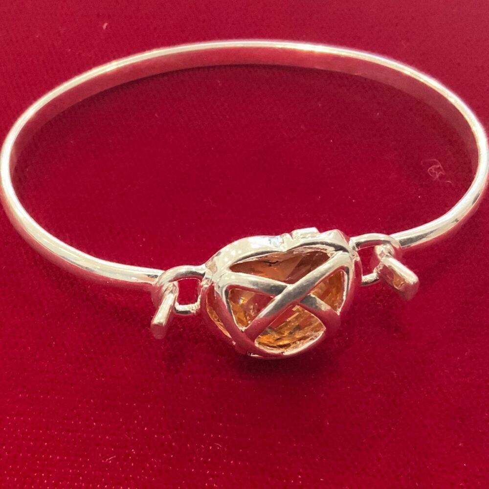 Vintage Heart Sterling Silver  Bracelet
